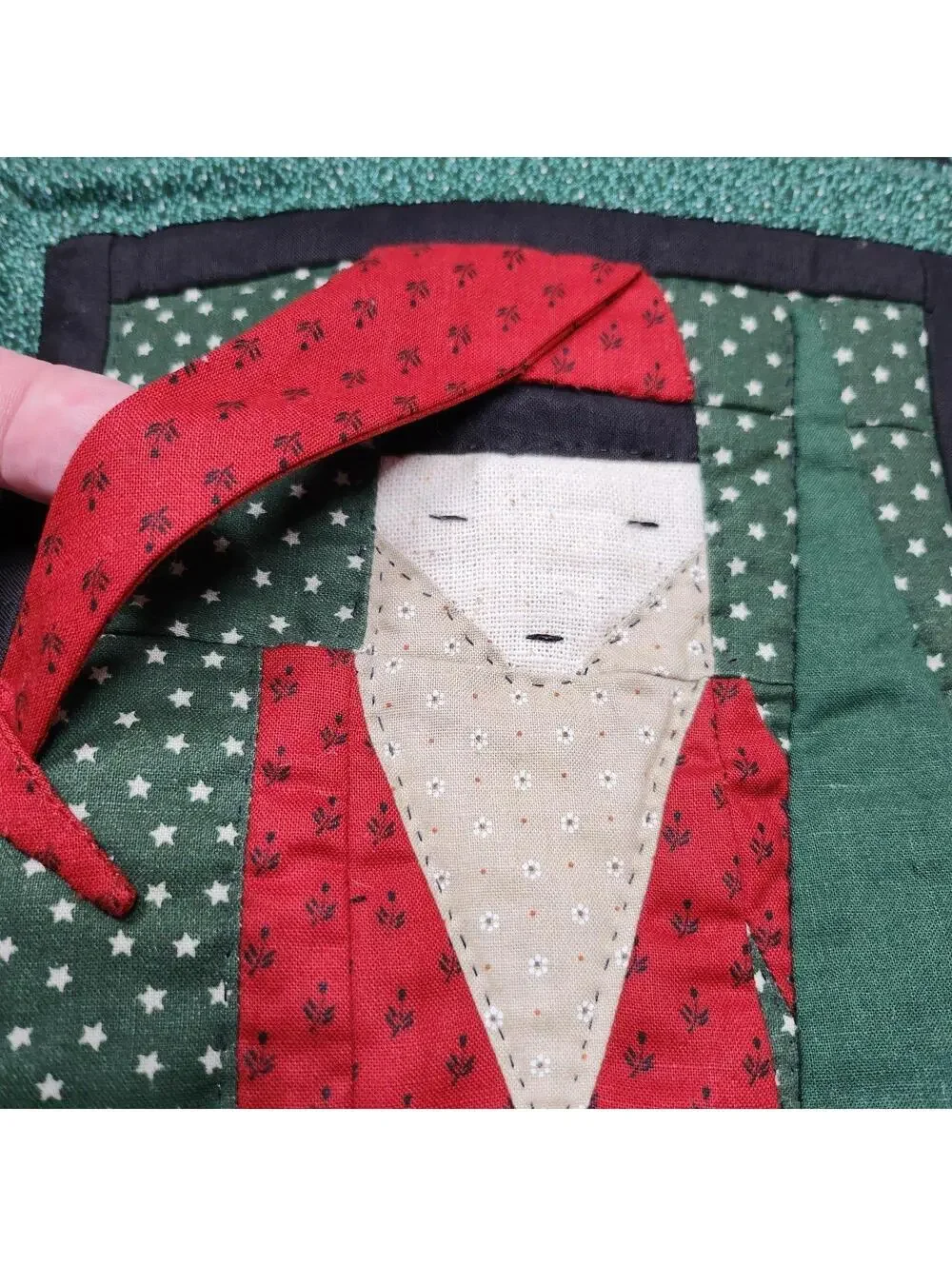 Handmade Quilted Christmas Wall Hanging with Santa Design
